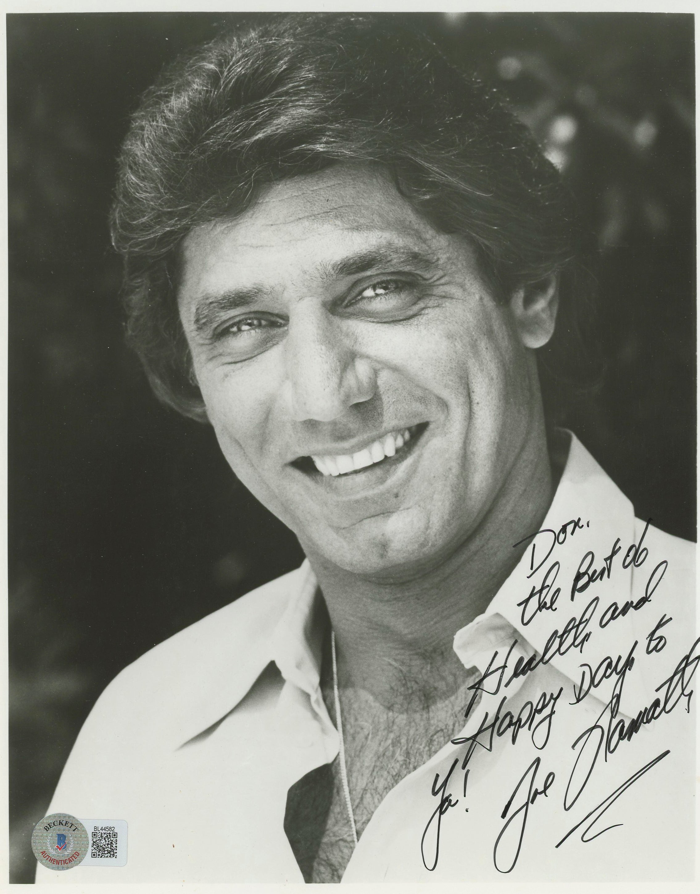 Jets Joe Namath "Don, The Best of Health" Signed 8x10 Photo BAS #BL44582