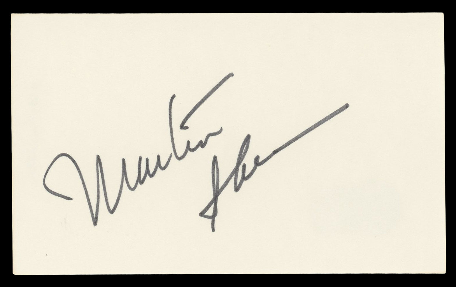 Martin Sheen The Departed Authentic Signed 3x5 Index Card BAS #BN06353