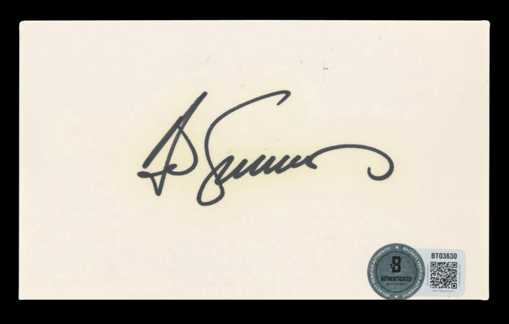 Cardinals Ted Simmons Authentic Signed 3x5 Index Card Autographed BAS #BT03630