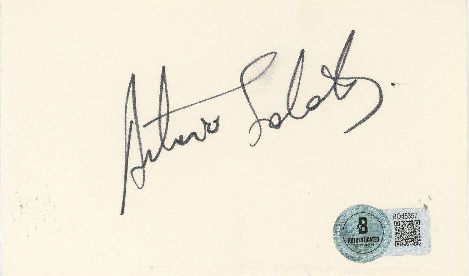 Antonio Sabato Jr. General Hospital Authentic Signed 3x5 Index Card BAS #BQ45357