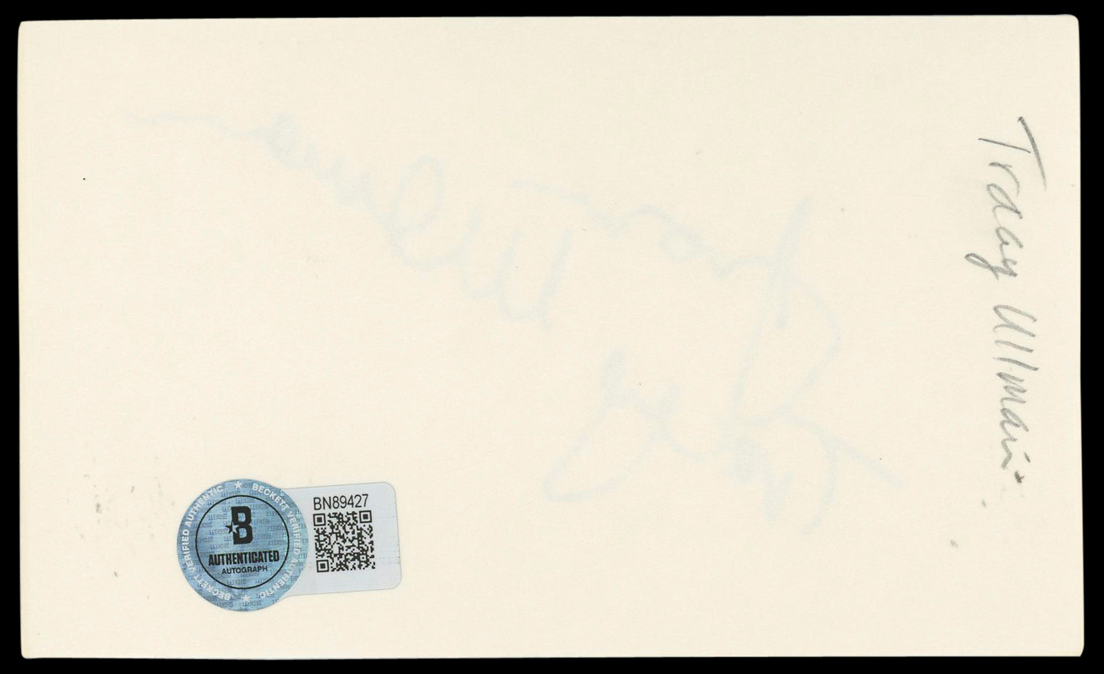 Tracey Ullman The Tracey Ullman Show Signed 3x5 Index Card BAS #BN89427