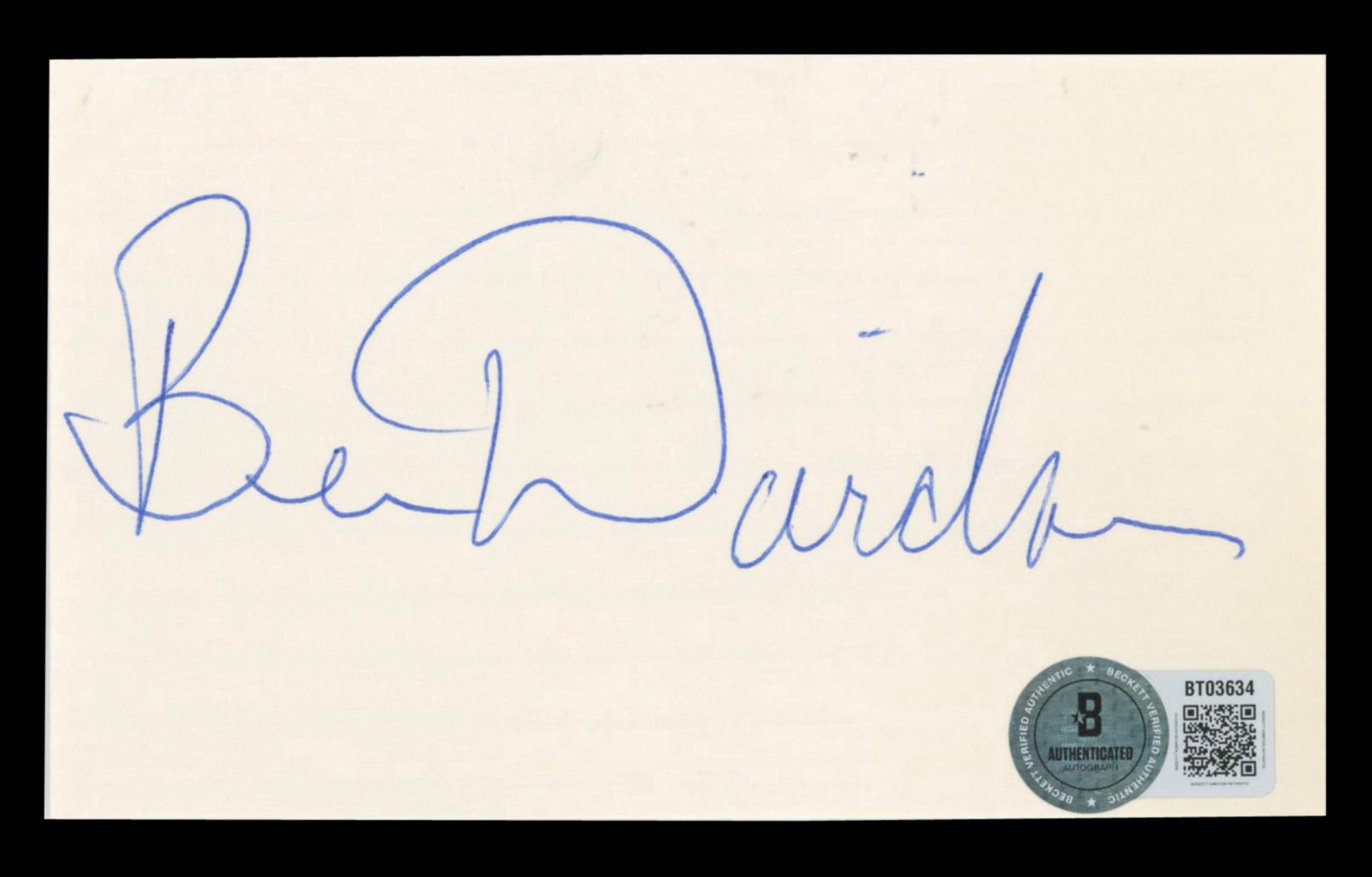 Raiders Ben Davidson Authentic Signed 3x5 Index Card Autographed BAS #BT03634