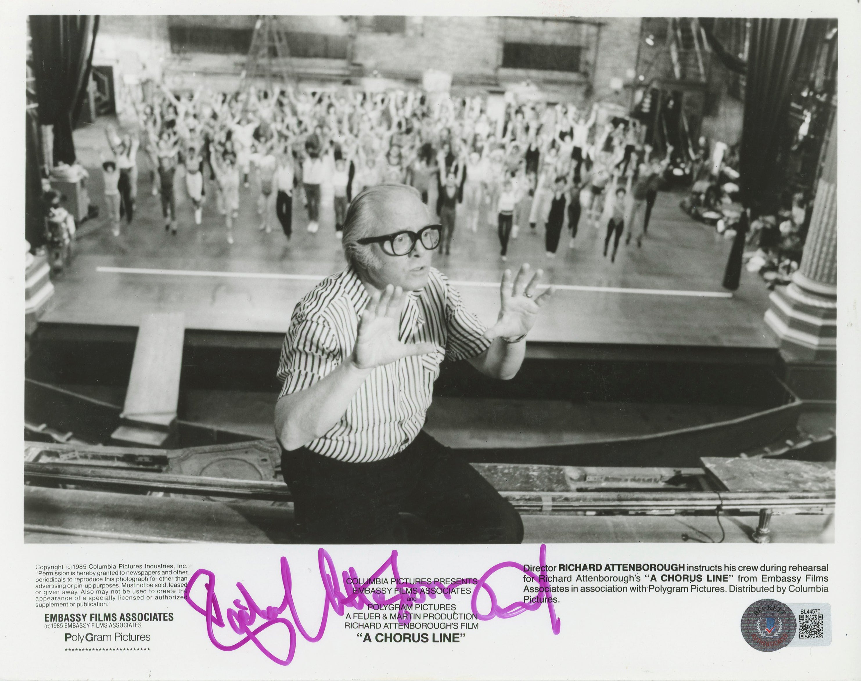 Richard Attenborough A Chorus Line Authentic Signed 8x10 Photo BAS #BL44570
