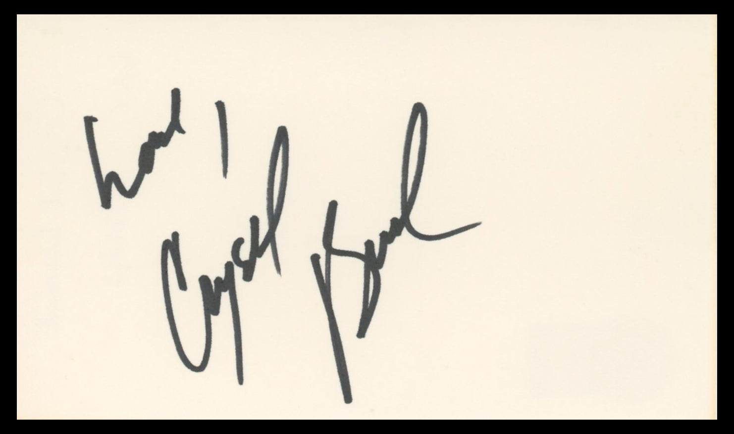 Crystal Bernard Wings "Love" Authentic Signed 3x5 Index Card BAS #BV01248