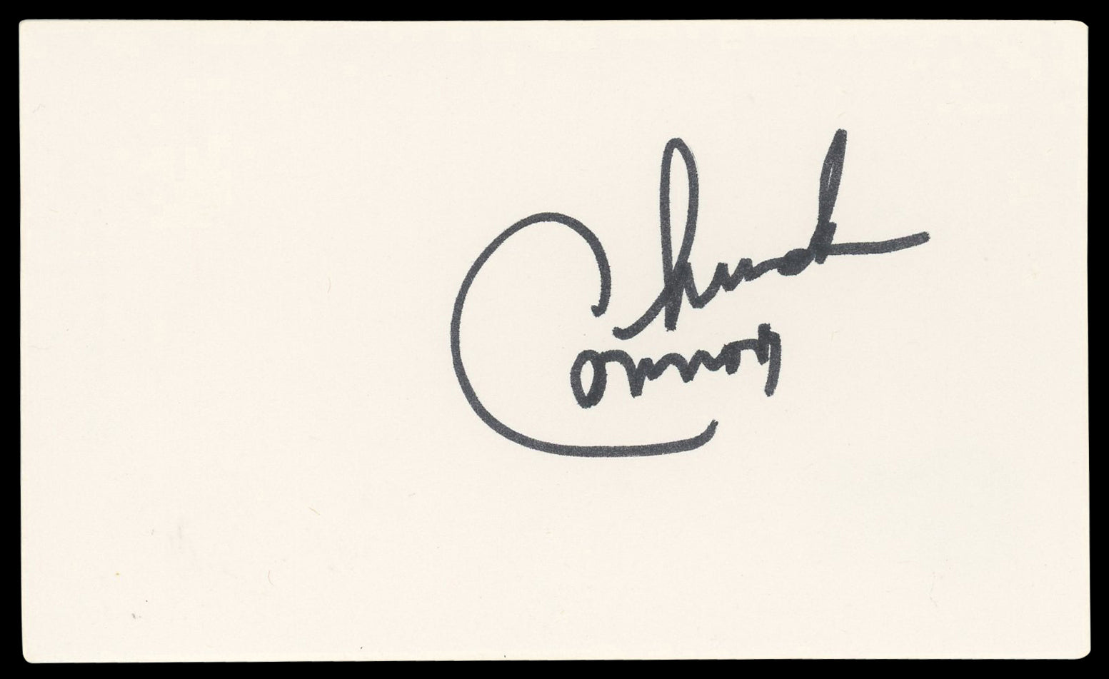 Chuck Connors Tourist Trap Authentic Signed 3x5 Index Card BAS #BN06361