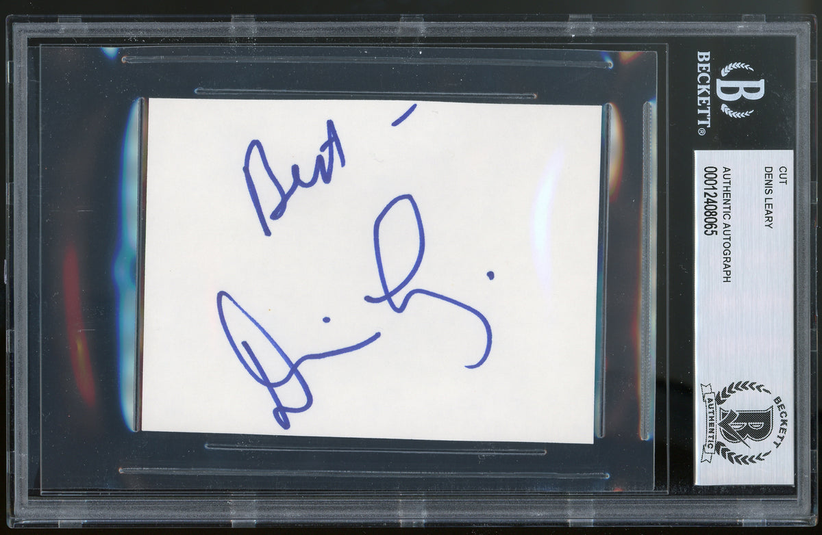 Denis Leary Animal Kingdom Authentic Signed 3x5 Cut Signature BAS Slabbed