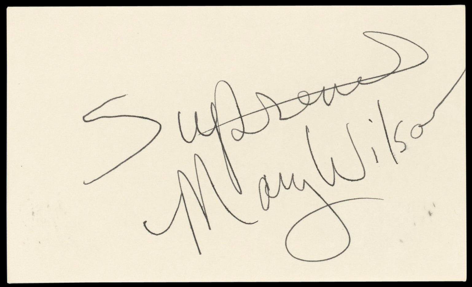 Mary Wilson Singer "Supremes" Authentic Signed 3x5 Index Card BAS #BN89435