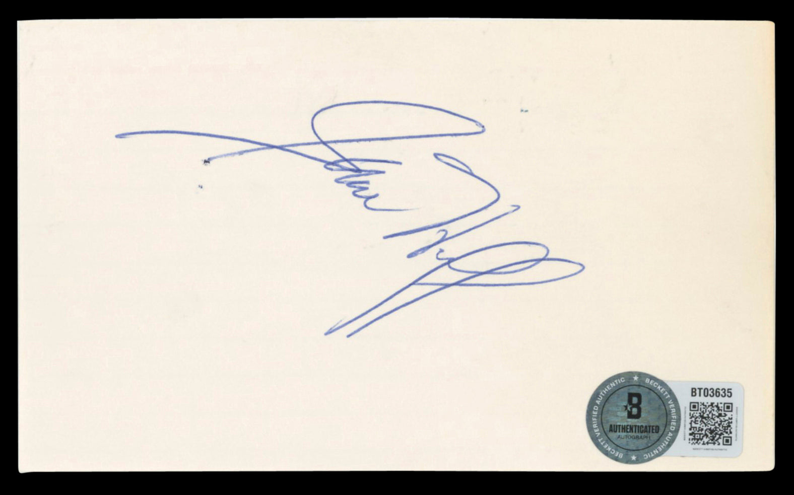 Giants Sam Huff Authentic Signed 3x5 Index Card Autographed BAS #BT03635