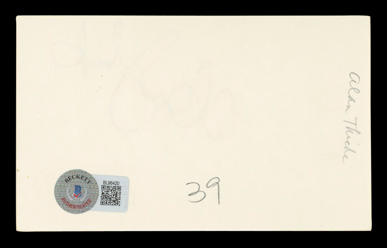 Alan Thicke Growing Pains Authentic Signed 3x5 Index Card BAS #BL96420