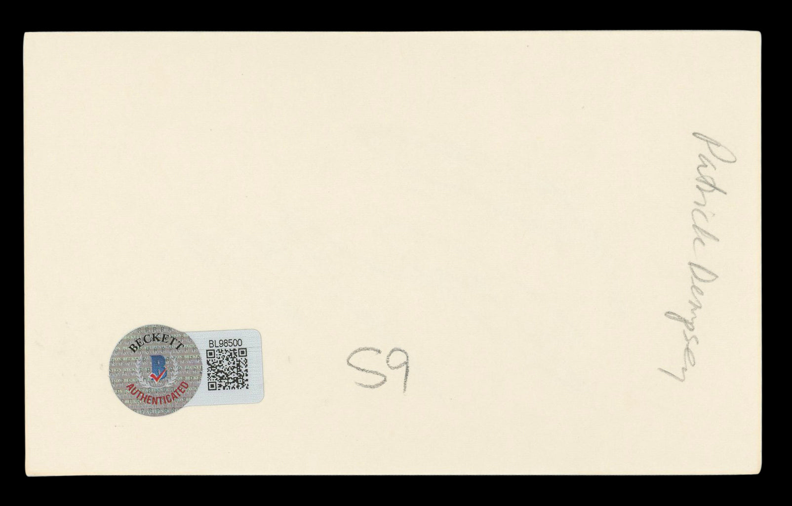 Patrick Dempsey Grey's Anatomy Authentic Signed 3x5 Index Card BAS #BL98500