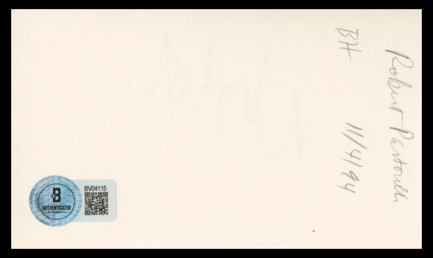 Robert Pastorelli Dances with Wolves Signed 3x5 Index Card BAS #BV04115