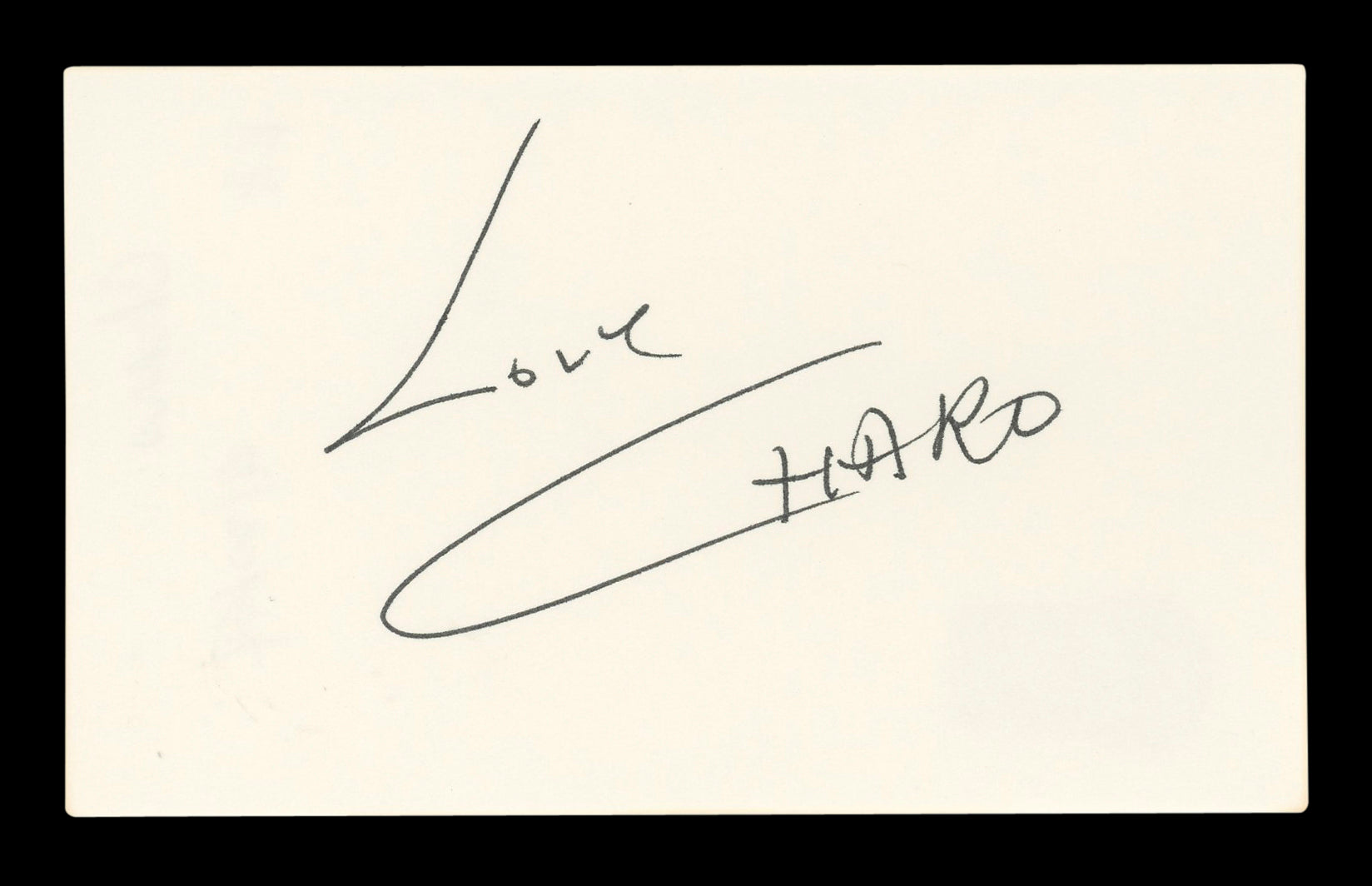 Charo Thumbelina "Love" Authentic Signed 3x5 Index Card Autographed BAS #AD70160