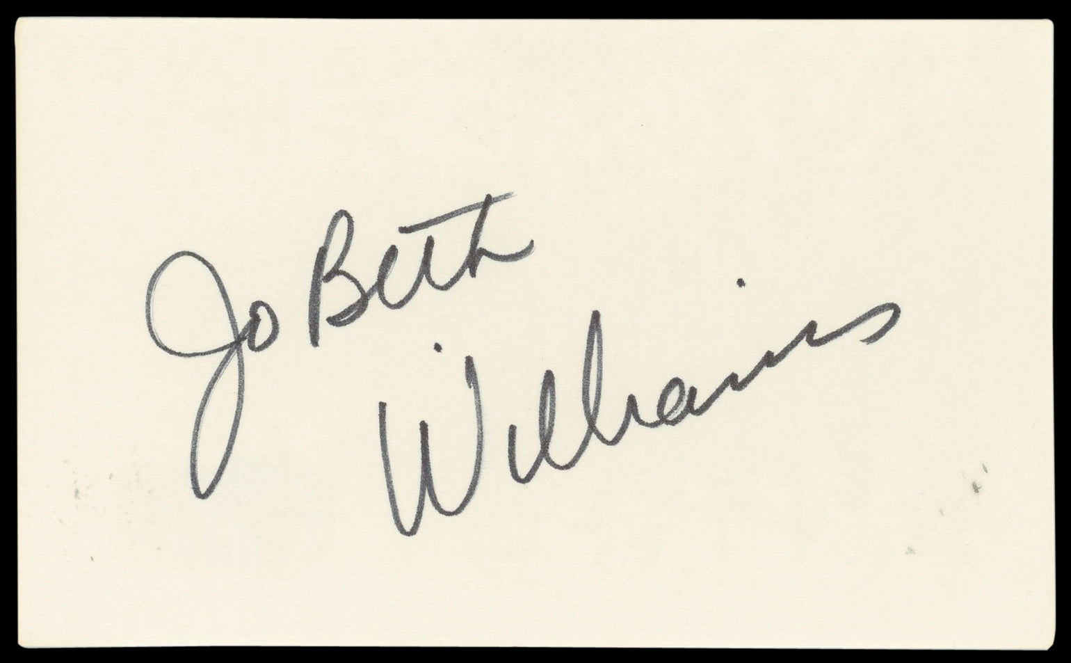 JoBeth Williams Poltergeist Authentic Signed 3x5 Index Card BAS #BN89440