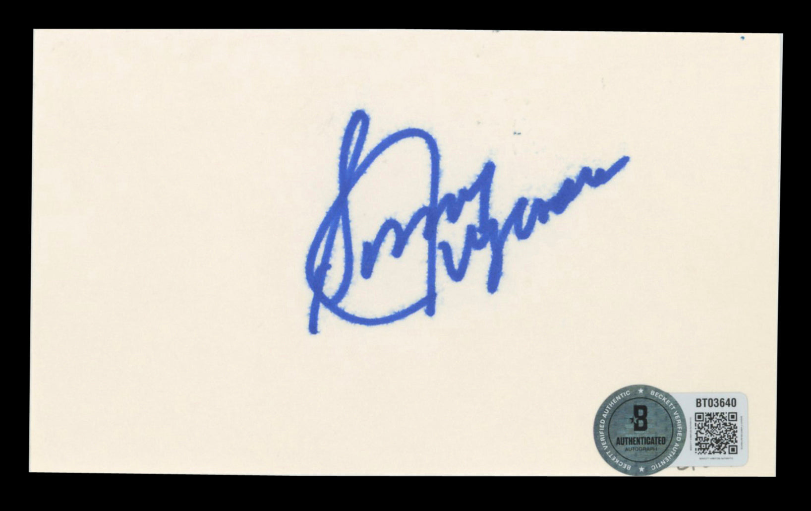 Eagles Sonny Jurgensen Authentic Signed 3x5 Index Card Autographed BAS #BT03640