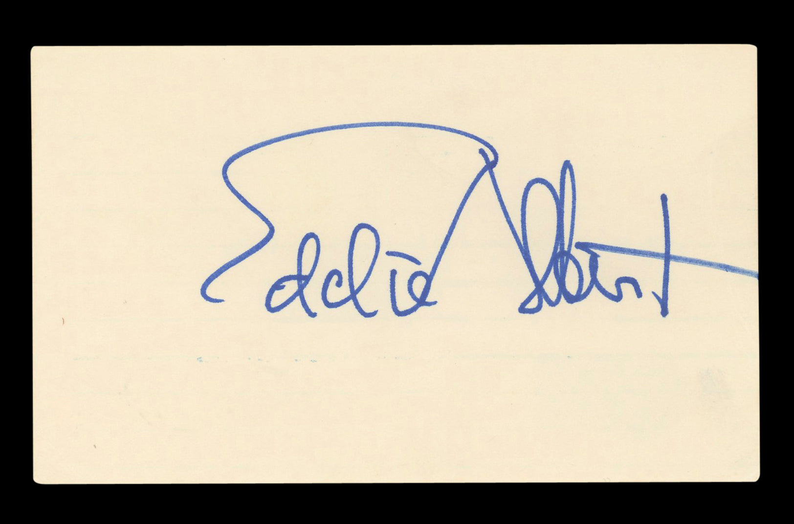Eddie Albert Green Acres Signed 3x5 Index Card Autographed BAS #AD70161