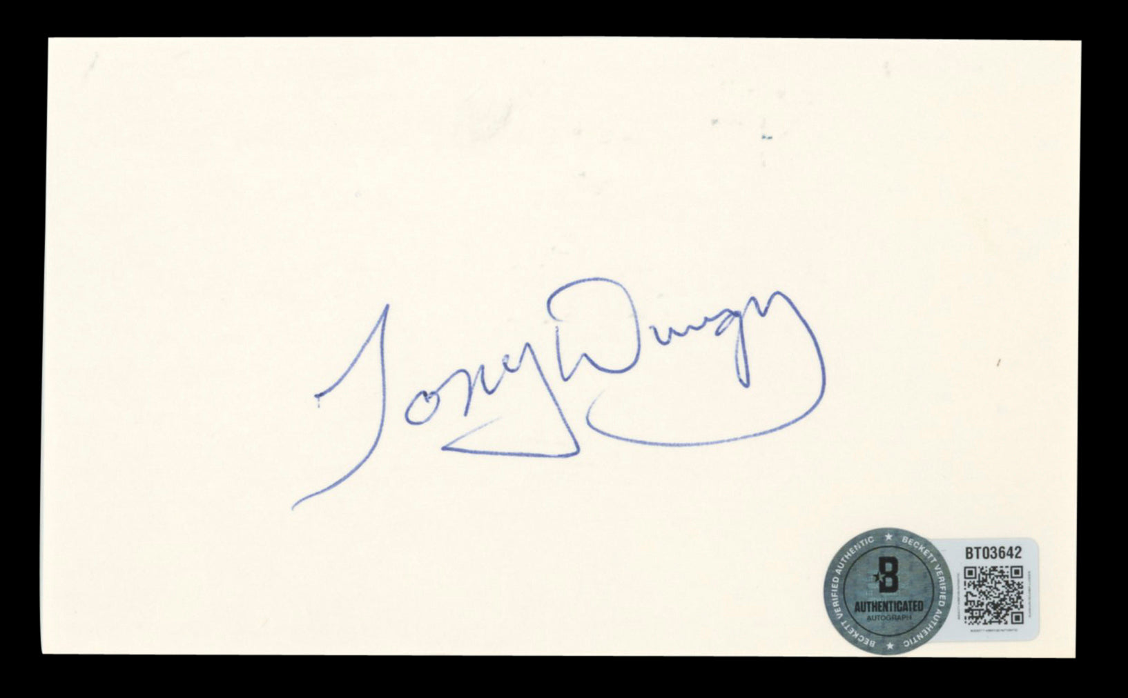 Steelers Tony Dungy Authentic Signed 3x5 Index Card Autographed BAS #BT03642