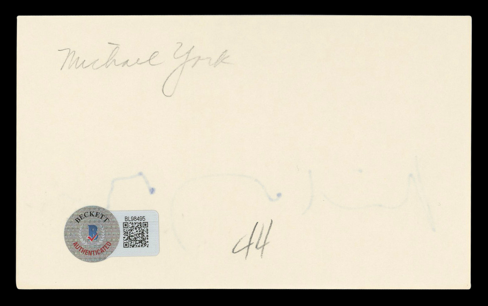Michael York Logan's Run Authentic Signed 3x5 Index Card BAS #BL98495
