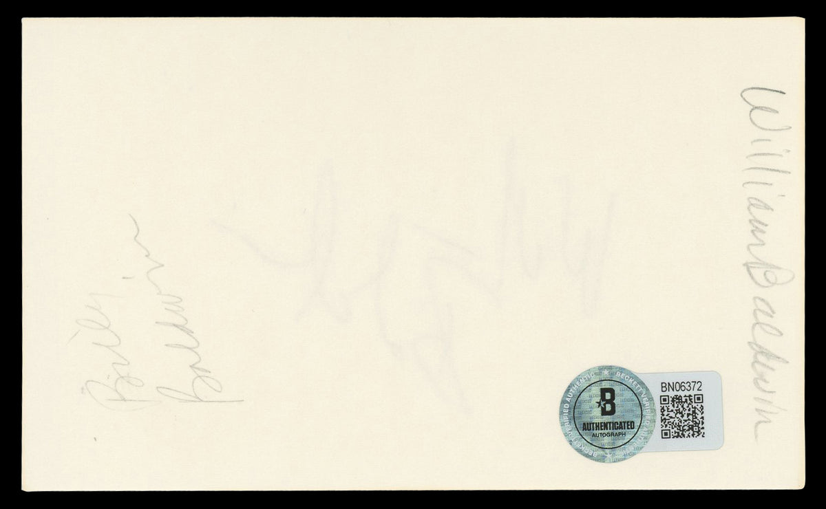 William Baldwin Backdraft Authentic Signed 3x5 Index Card BAS #BN06372