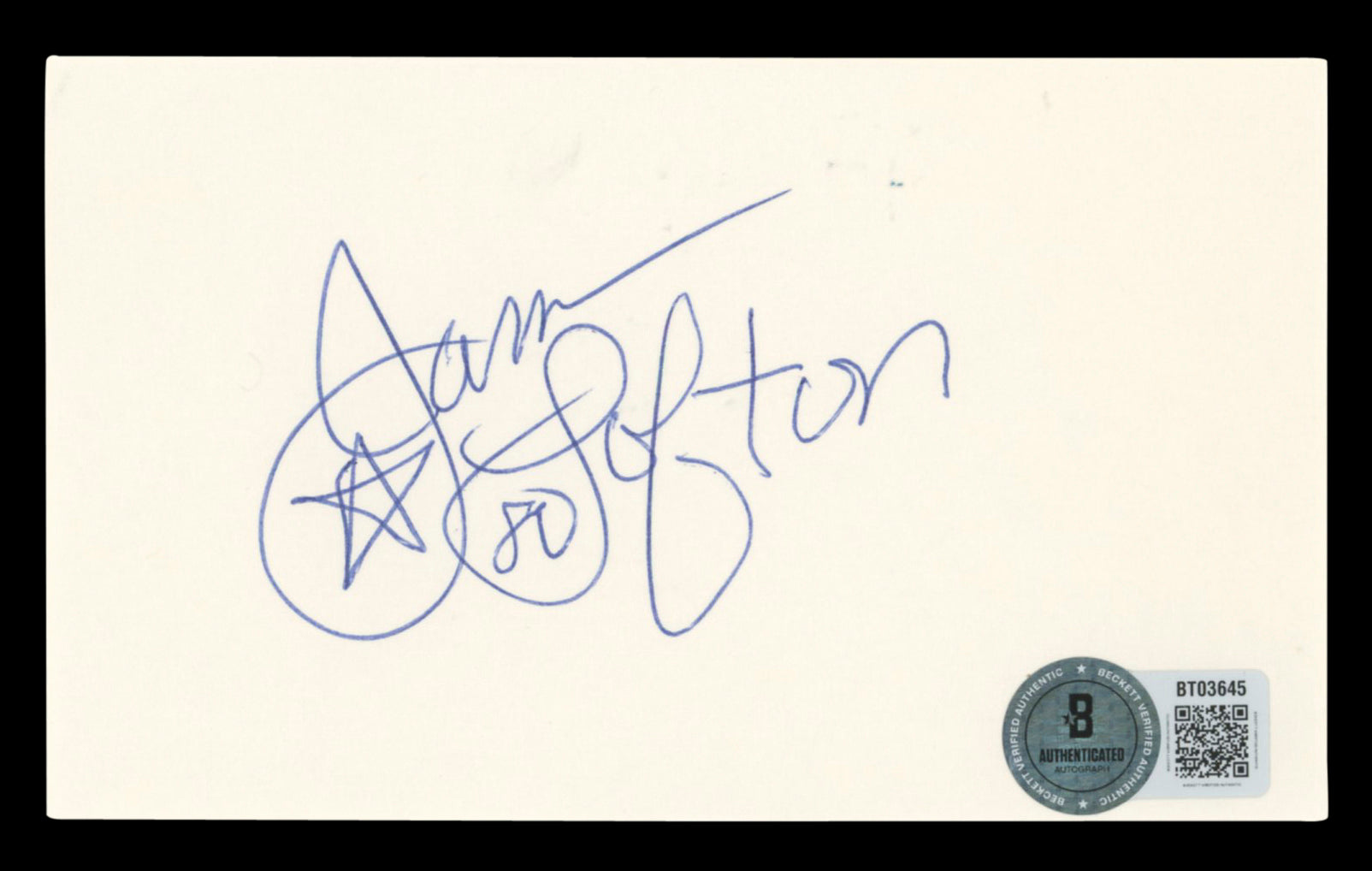 Packers James Lofton "80" Authentic Signed 3x5 Index Card BAS #BT03645