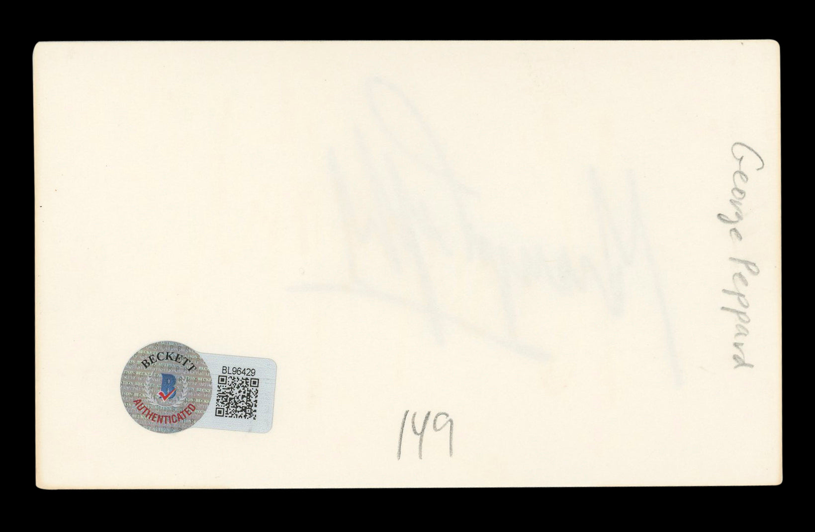 George Peppard Breakfast At Tiffany's Signed 3x5 Index Card BAS #BL96429