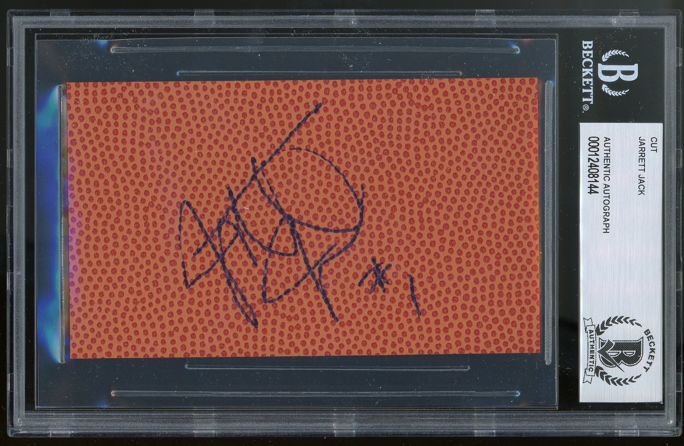 Georgia Tech Jarrett Jack Authentic Signed 3x5 Basketball Cut Signature BAS Slab