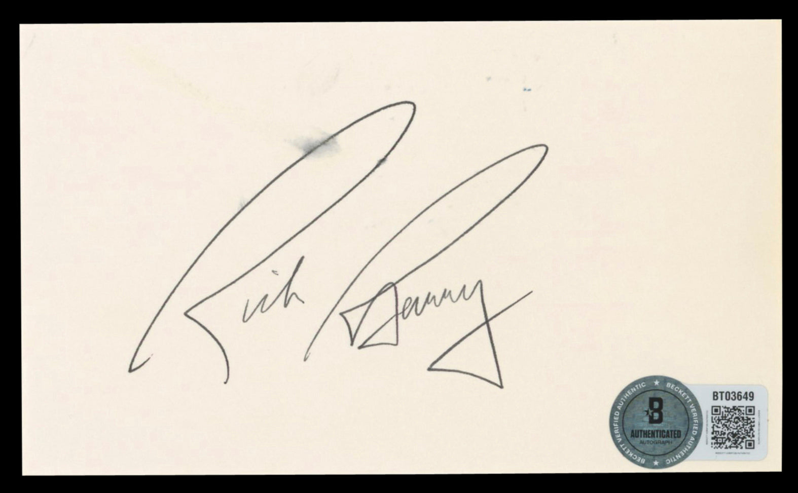 Warriors Rick Barry Authentic Signed 3x5 Index Card Autographed BAS #BT03649