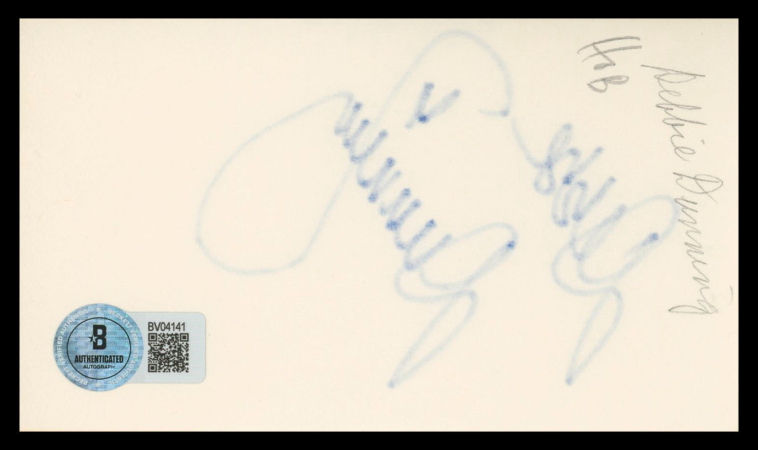 Debbe Dunning Home Improvement Authentic Signed 3x5 Index Card BAS #BV04141