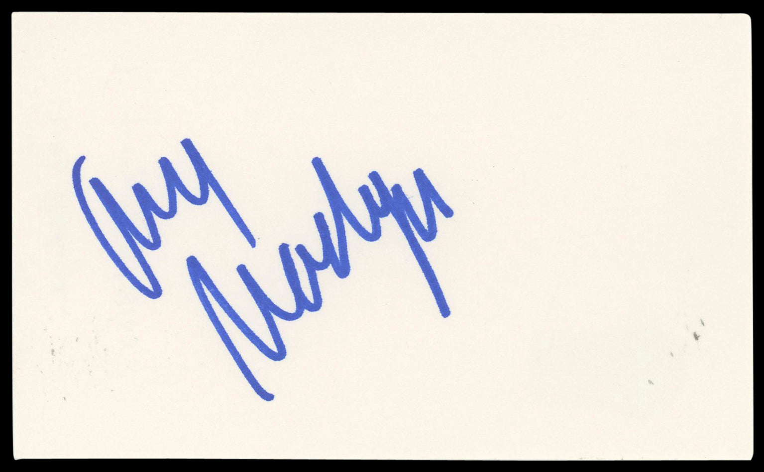 Amy Madigan Field of Dreams Authentic Signed 3x5 Index Card BAS #BN89171