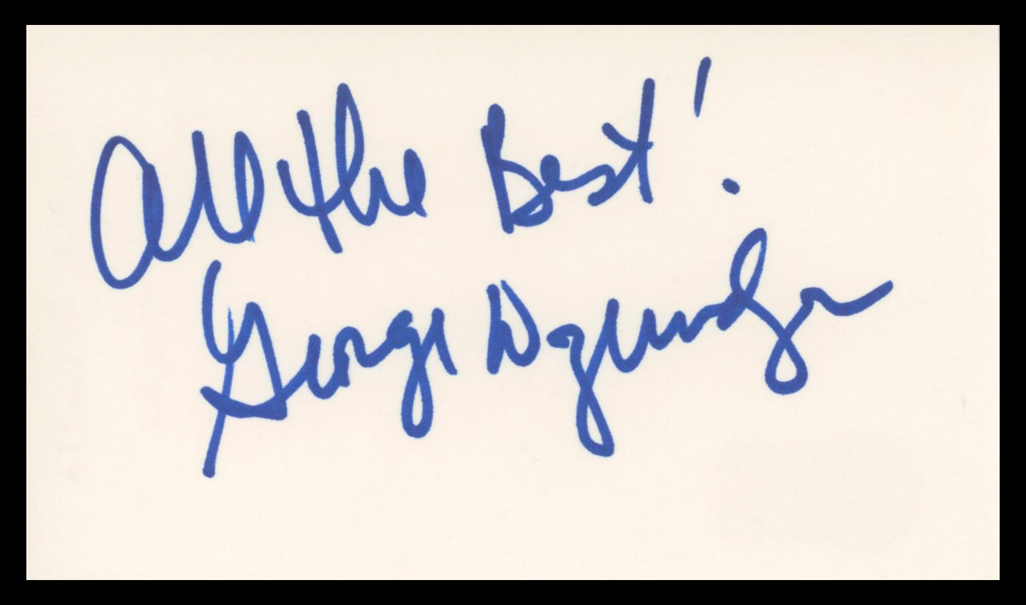 George Dzundza The Deer Hunter Authentic Signed 3x5 Index Card BAS #BV04147