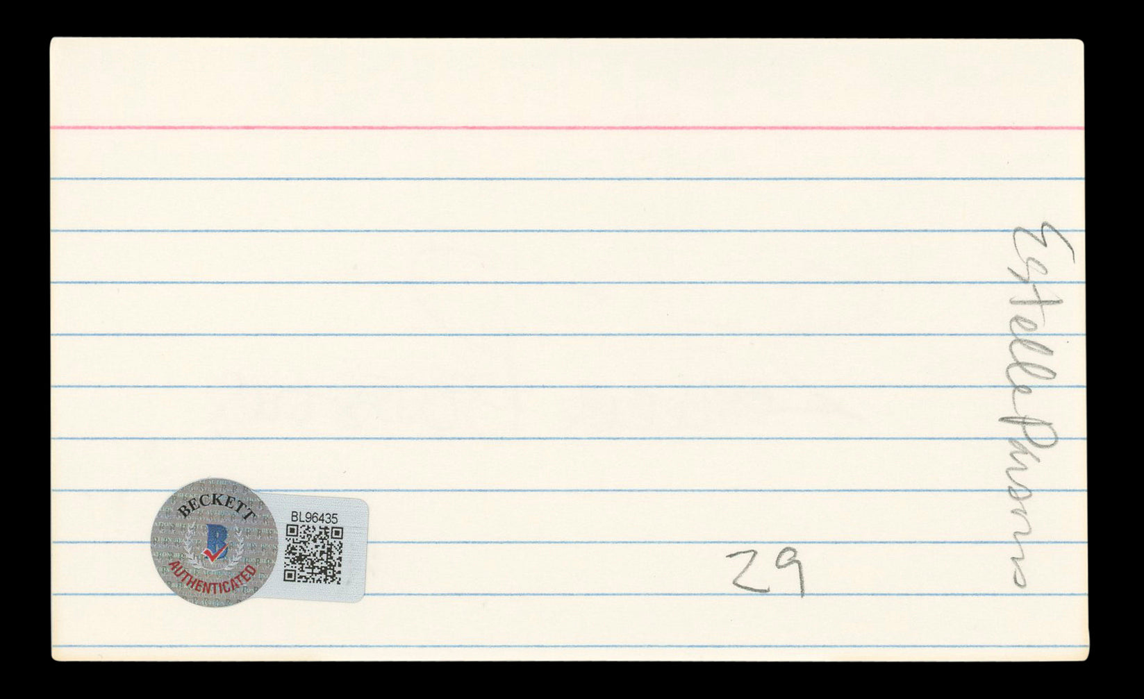 Estelle Parsons Bonnie and Clyde Authentic Signed 3x5 Index Card BAS #BL96435