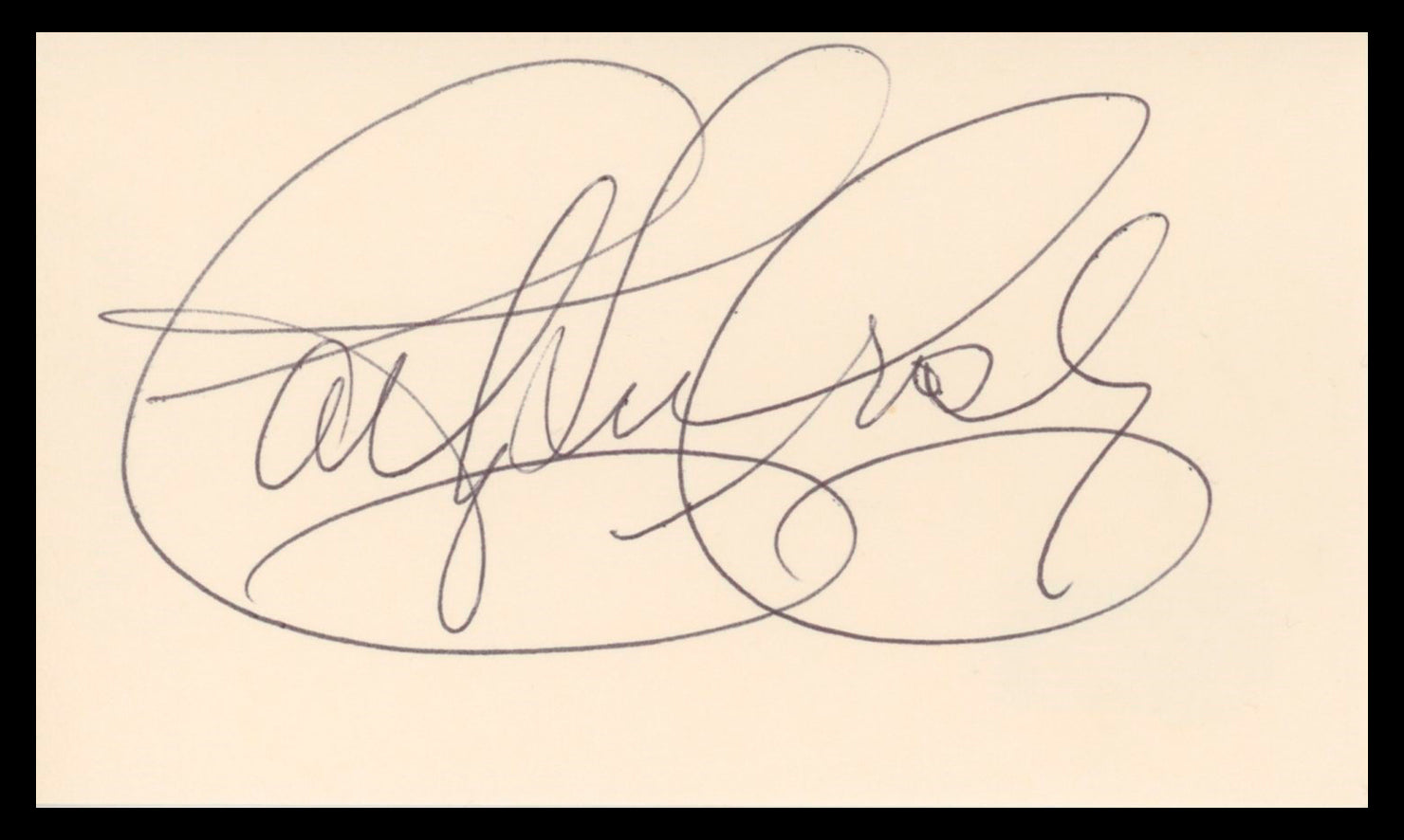 Cathy Lee Crosby That's Incredible! Authentic Signed 3x5 Index Card BAS #BV04149