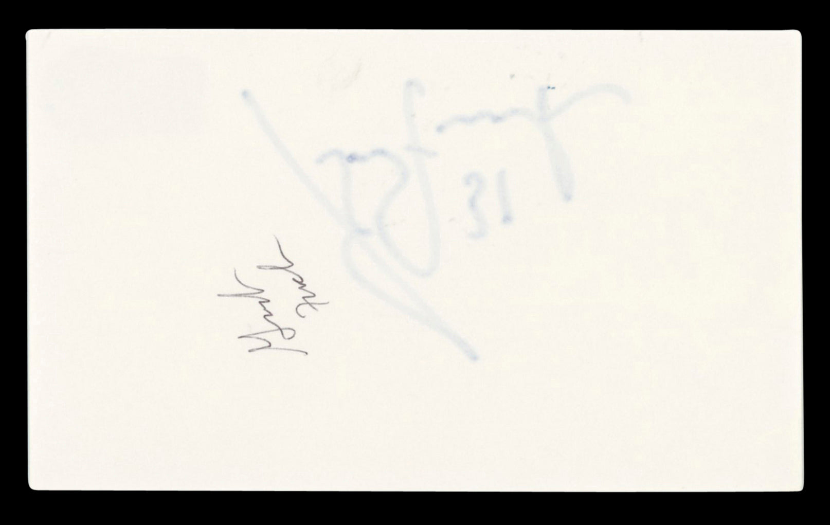 Oilers Grant Fuhr "31" Authentic Signed 3x5 Index Card Autographed BAS #BT03656