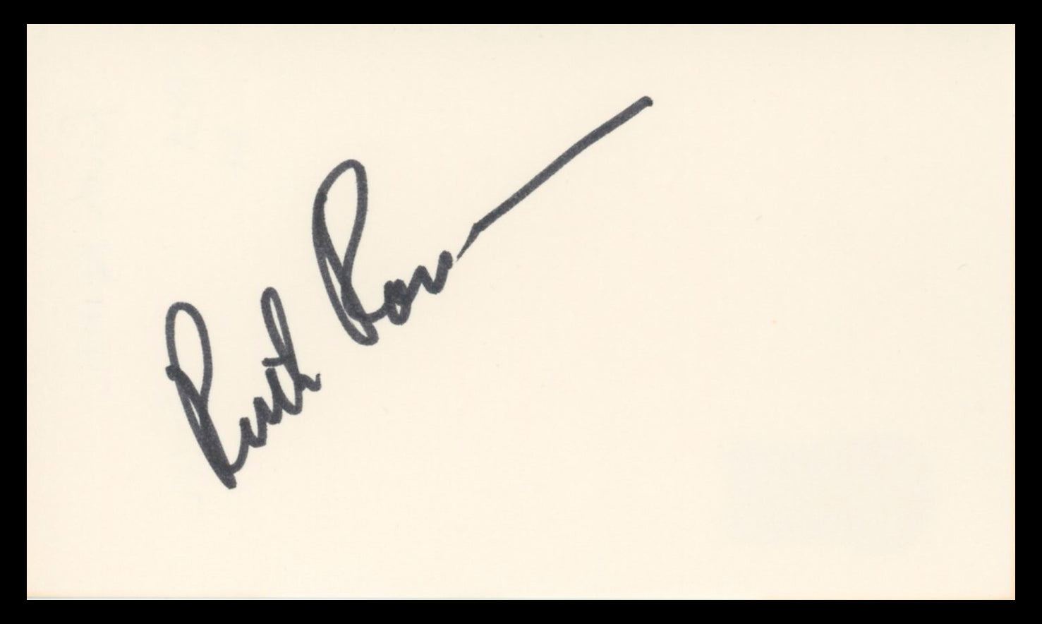Ruth Roman Strangers on a Train Authentic Signed 3x5 Index Card BAS #BV02155