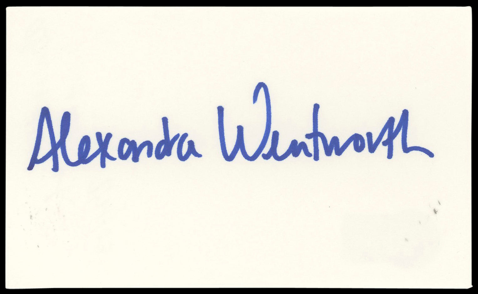 Alexandra Wentworth Jerry Maguire Authentic Signed 3x5 Index Card BAS #BN89177