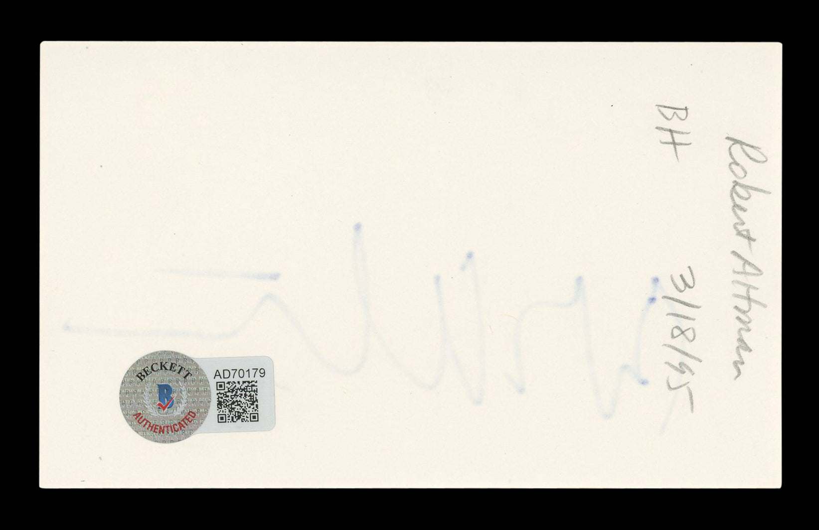 Robert Altman M*A*S*H Authentic Signed 3x5 Index Card Autographed BAS #AD70179