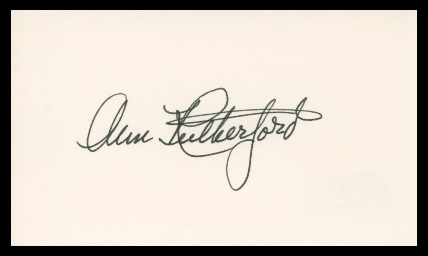 Ann Rutherford Gone with the Wind Authentic Signed 3x5 Index Card BAS #BV02162