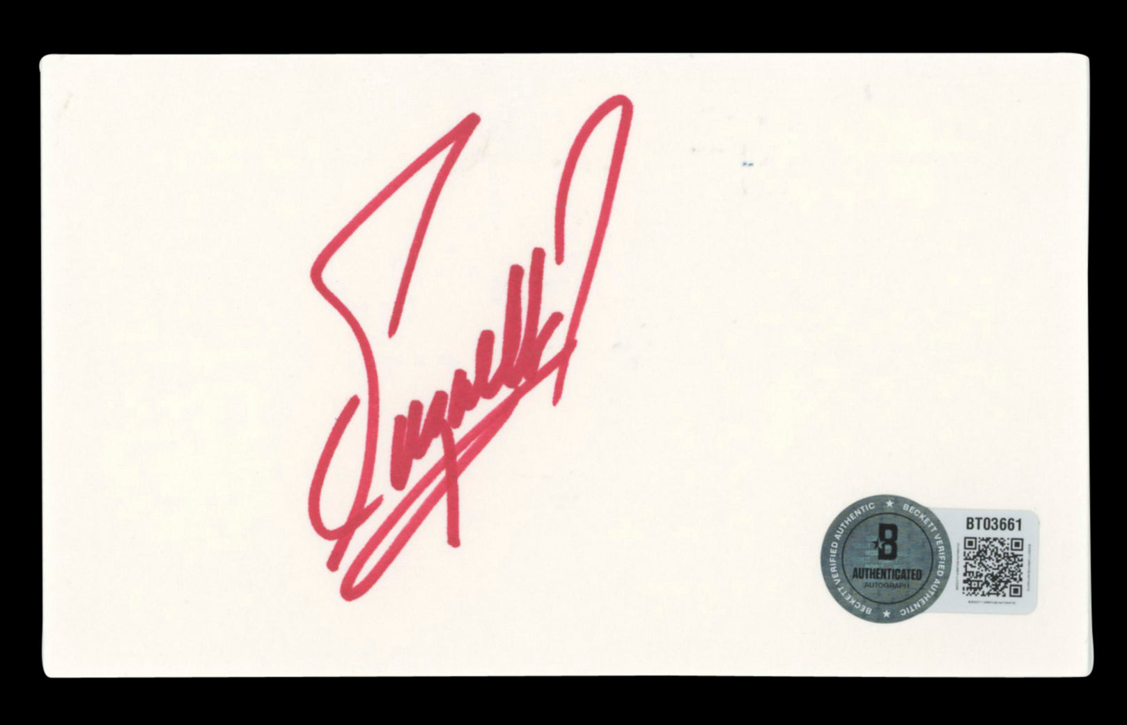 Fuzzy Zoeller PGA Tour  Authentic Signed 3x5 Index Card Autographed BAS #BT03661