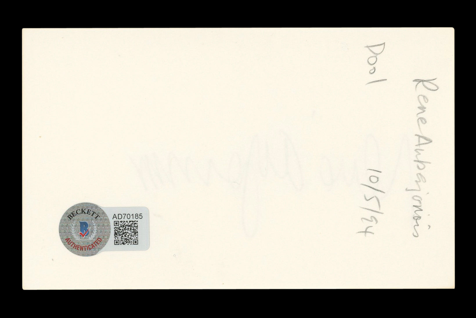 René Auberjonois Star Trek Signed 3x5 Index Card Autographed BAS #AD70185