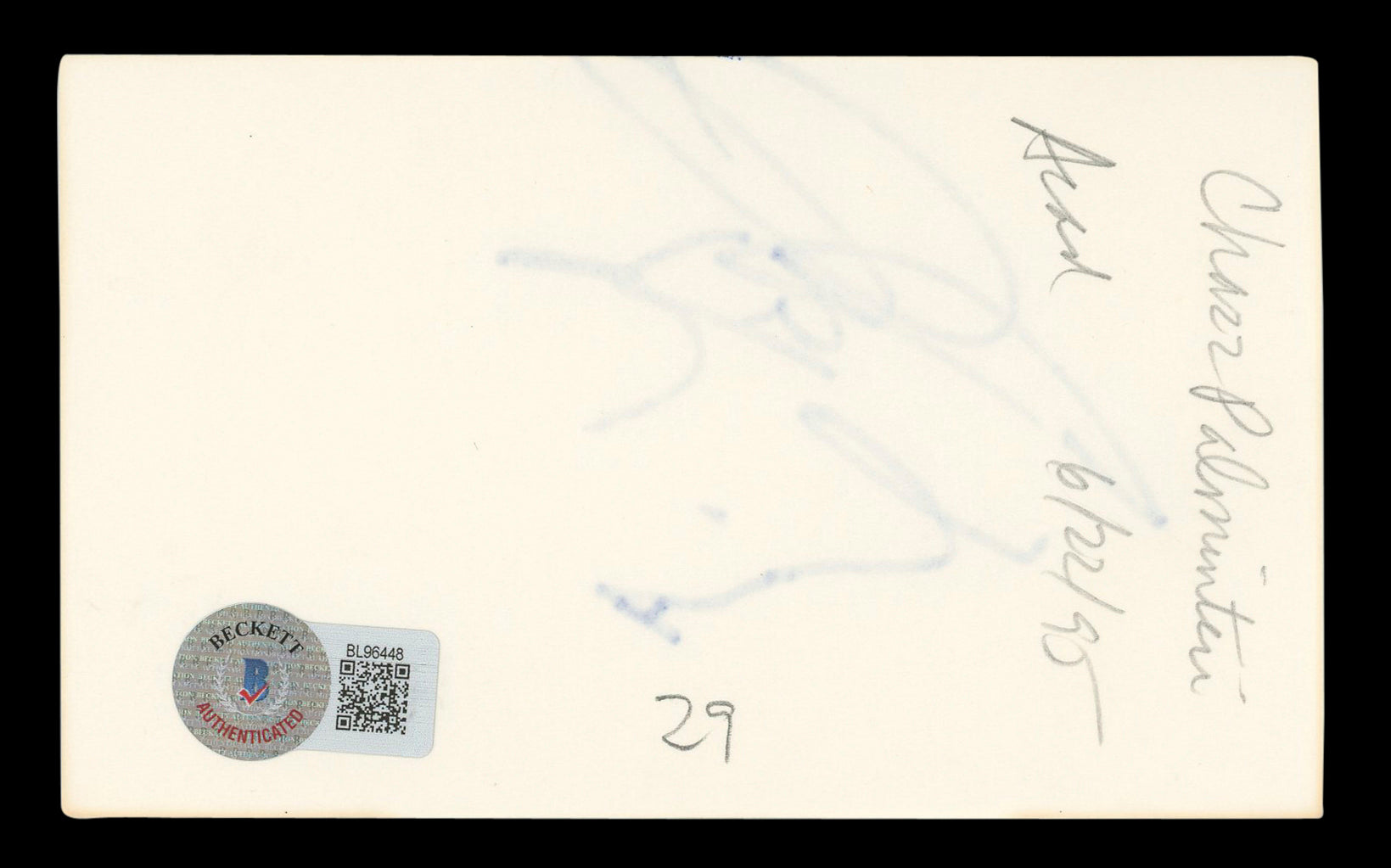 Chazz Palminteri A Bronx Tale Authentic Signed 3x5 Index Card BAS #BL96448