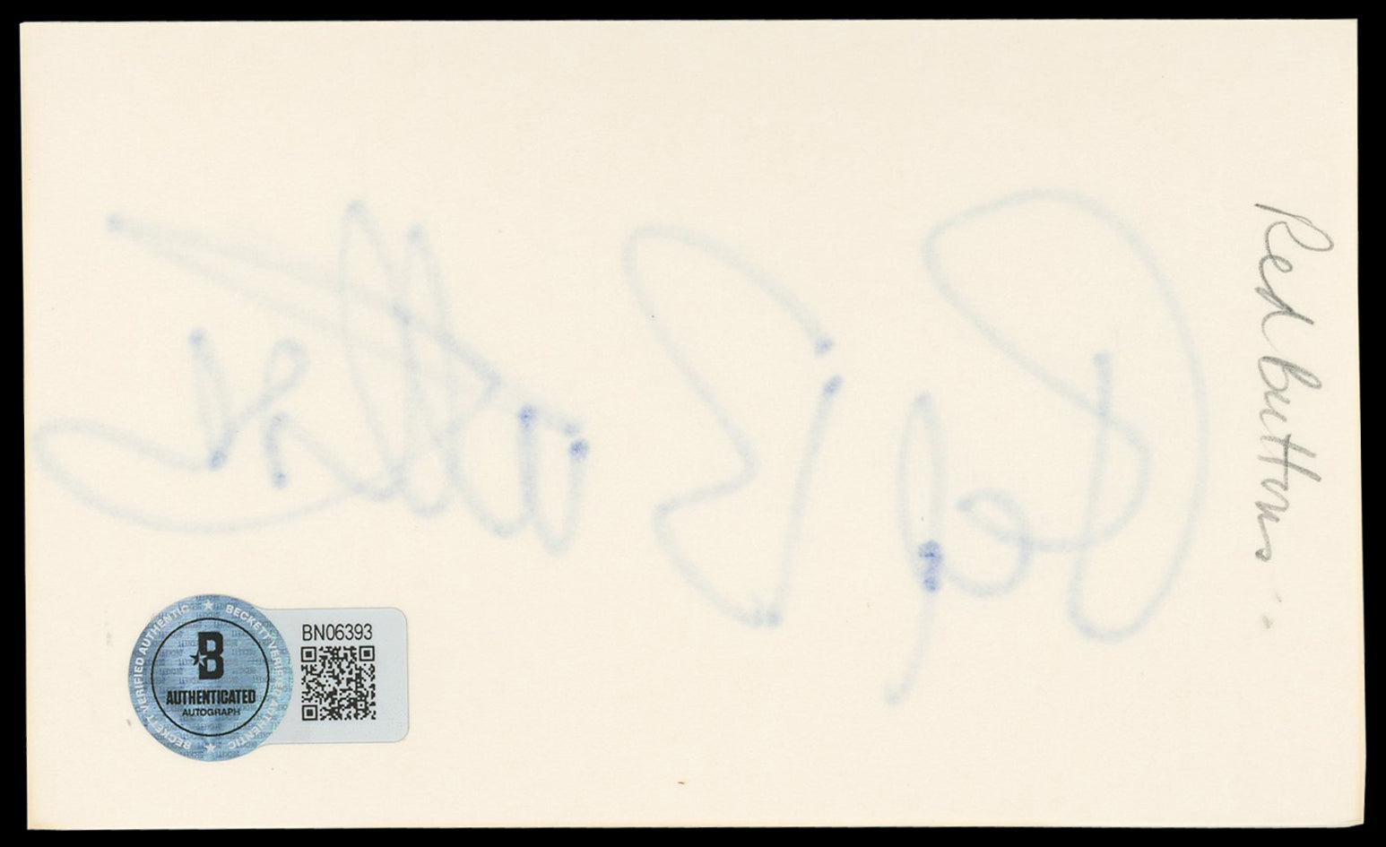 Red Buttons The Poseidon Adventure Authentic Signed 3x5 Index Card BAS #BN06393