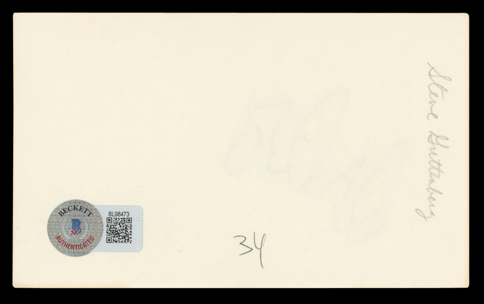 Steve Guttenberg Police Academy Authentic Signed 3x5 Index Card BAS #BL98473