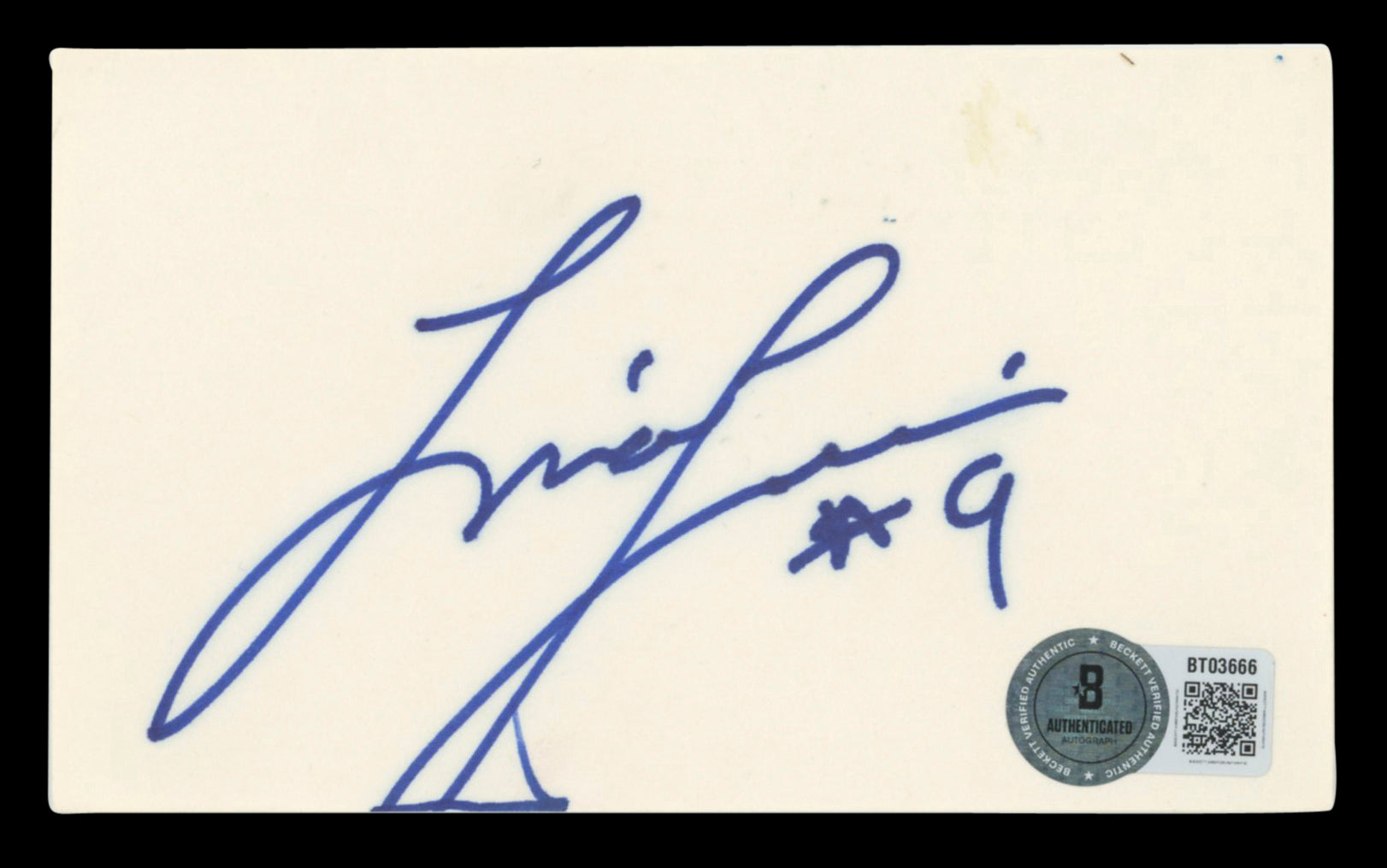 Sparks Lisa Leslie #9 Authentic Signed 3x5 Index Card Autographed BAS #BT03666