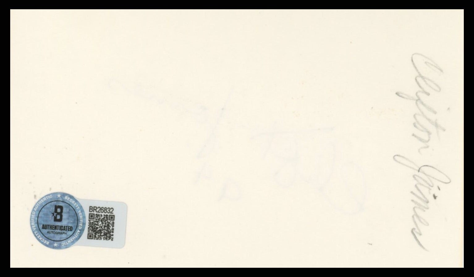 Clifton James Live and Let Die Authentic Signed 3x5 Index Card BAS #BR26832