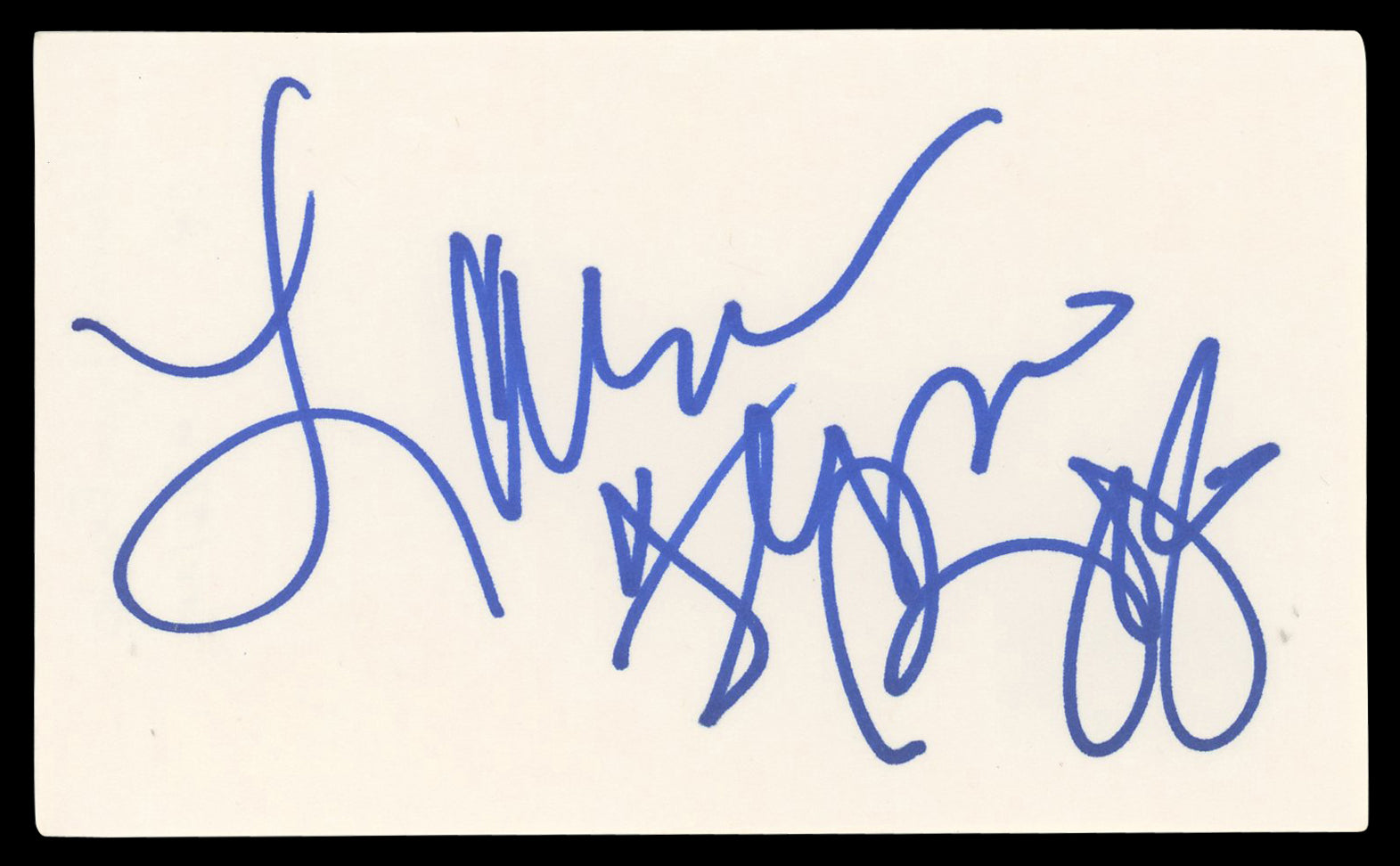 Lara Flynn Boyle Wayne's World Authentic Signed 3x5 Index Card BAS #BN06404