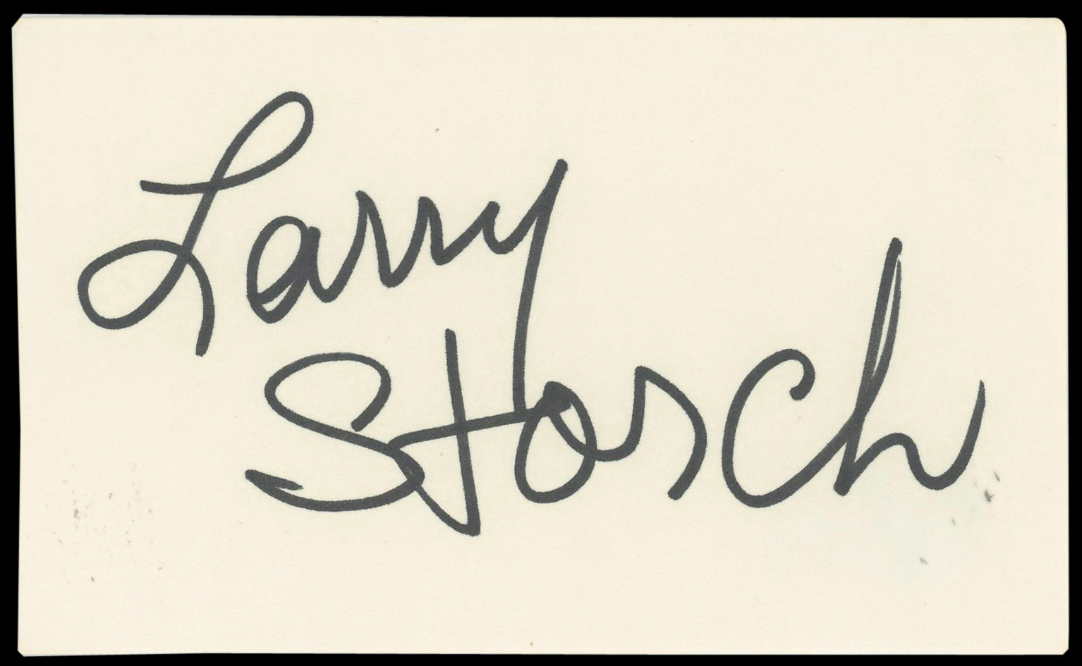 Larry Storch F Troop Authentic Signed 3x5 Index Card Autographed BAS #BN89198