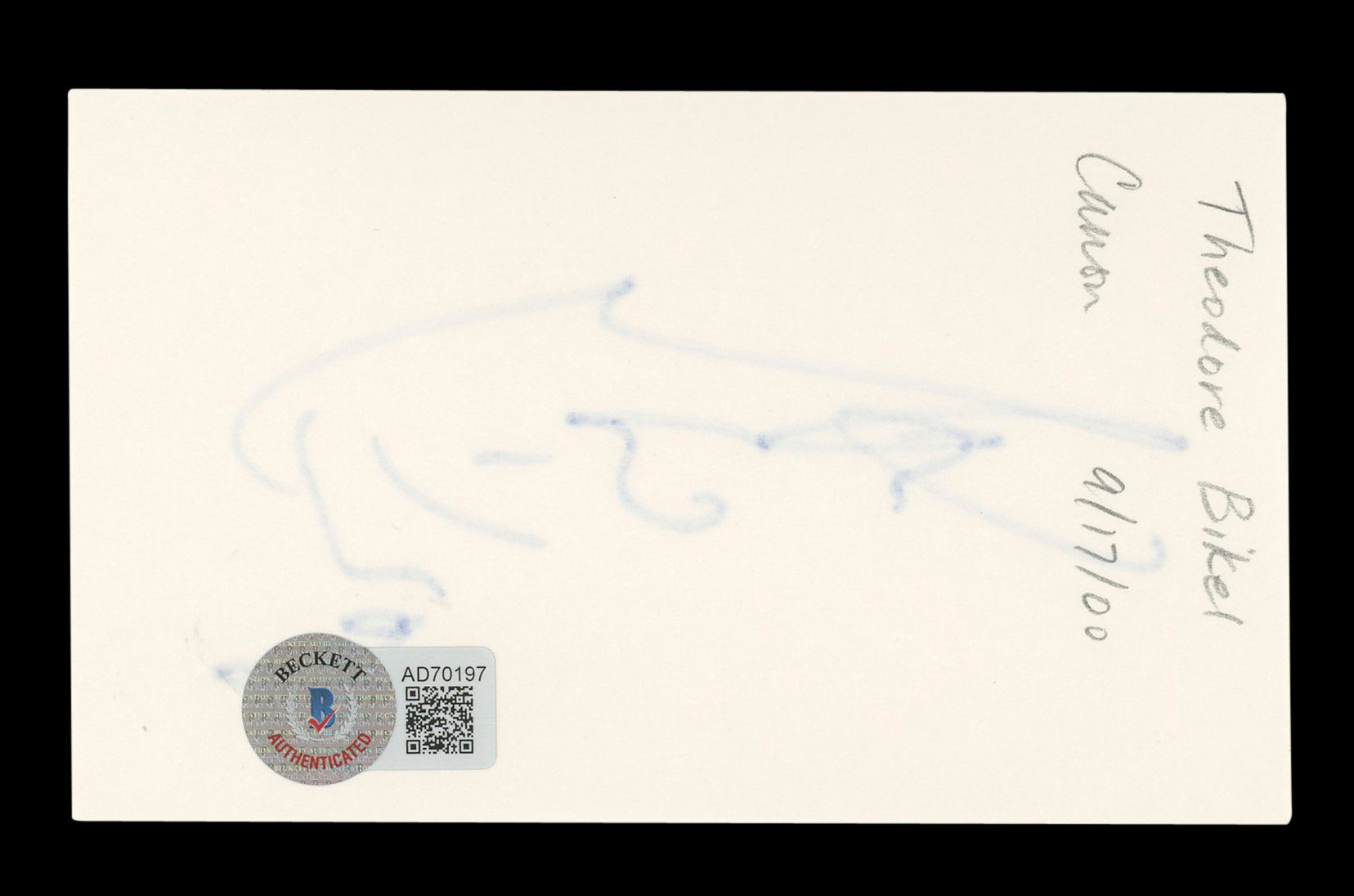 Theodore Bikel My Fair Lady Signed 3x5 Index Card Autographed BAS #AD70197