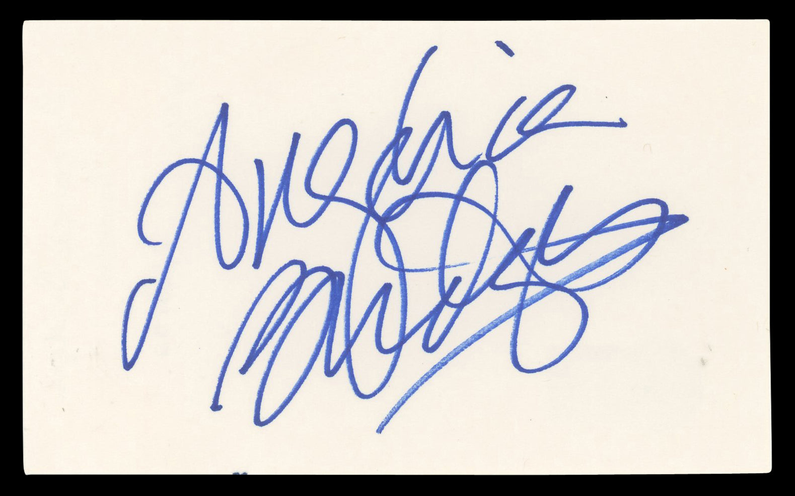 Angelica Bridges Baywatch Authentic Signed 3x5 Index Card BAS #BN06406