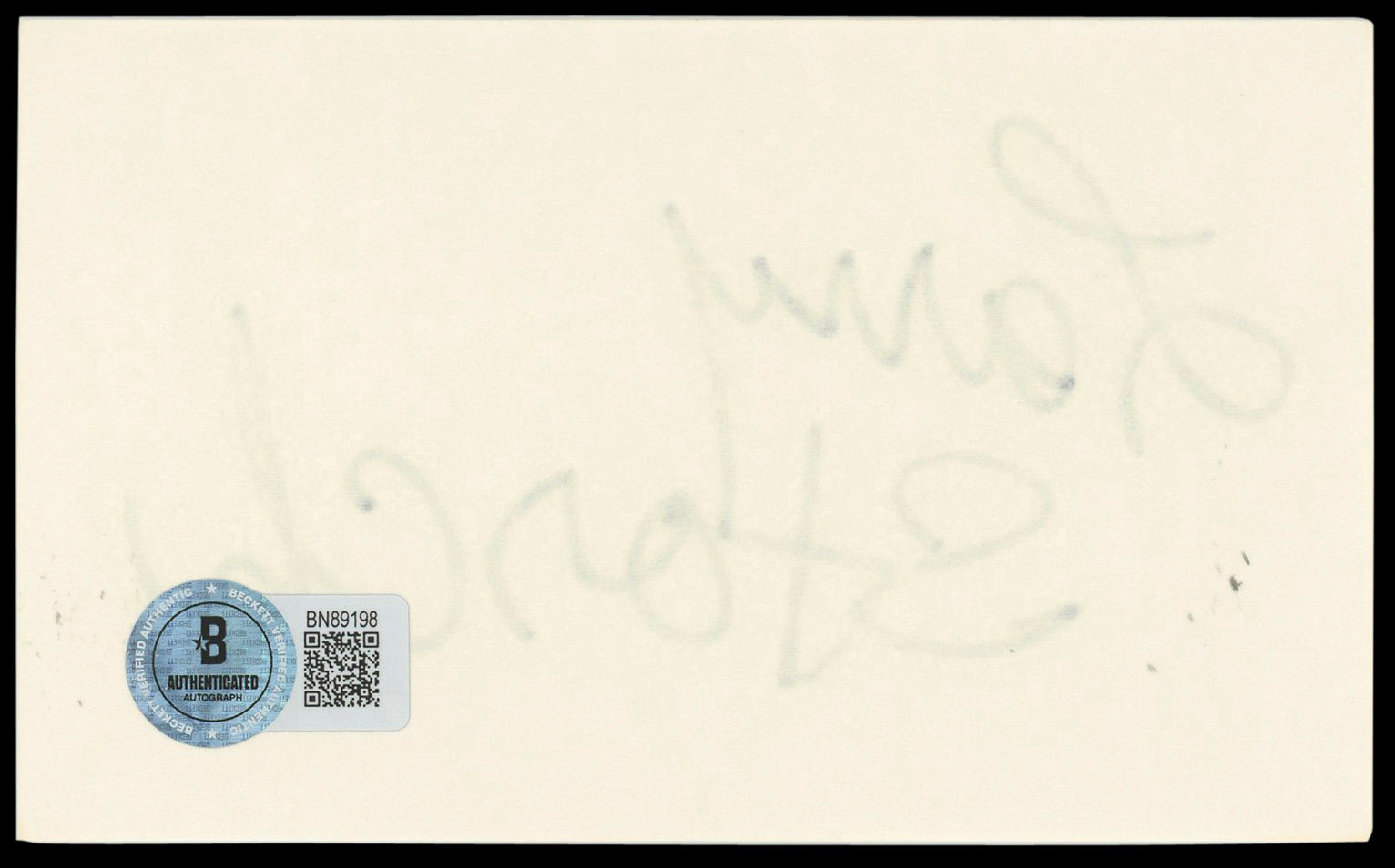 Larry Storch F Troop Authentic Signed 3x5 Index Card Autographed BAS #BN89198