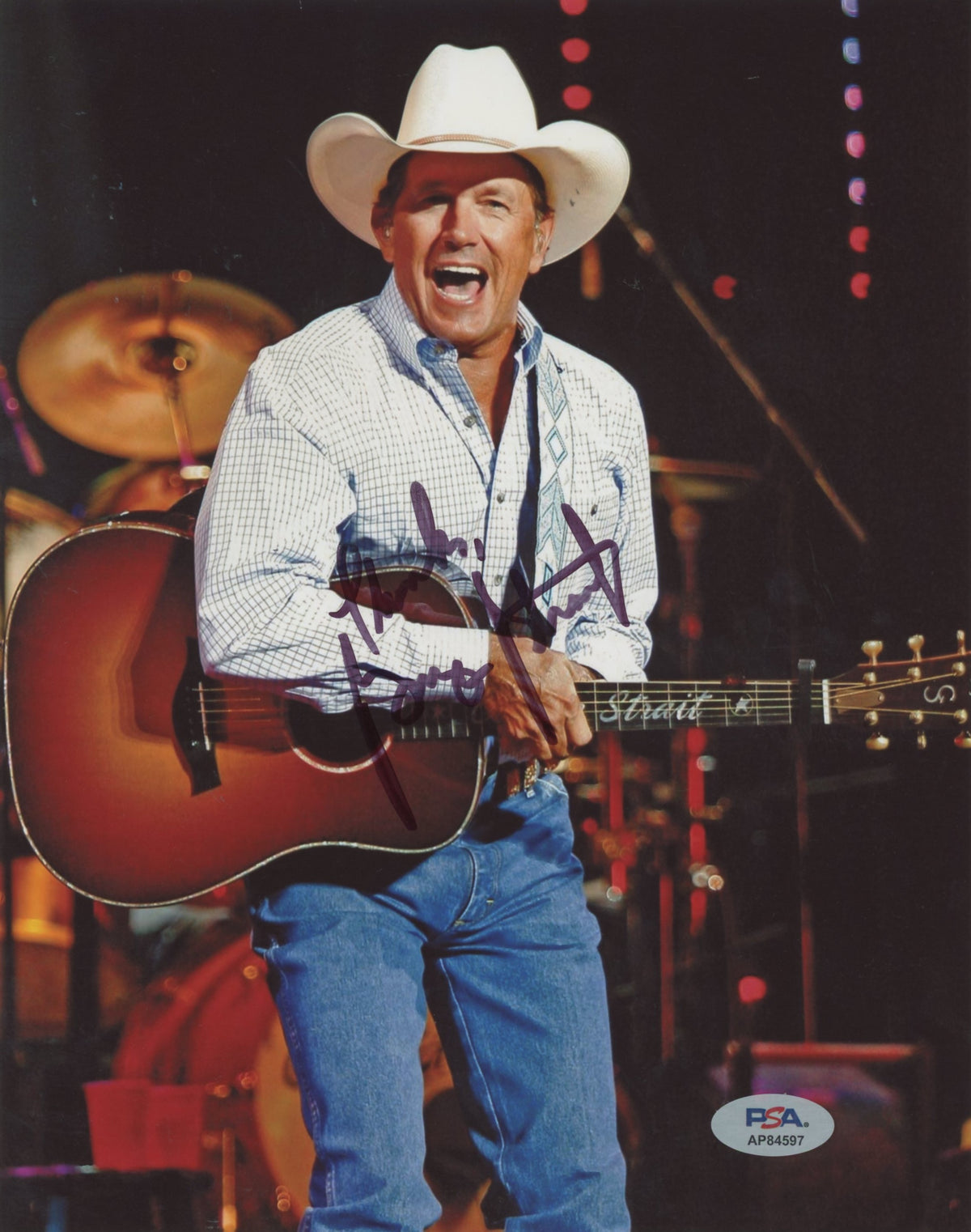 George Strait Country Musician Thanks Authentic Signed 8x10 Photo PSA #AP84597