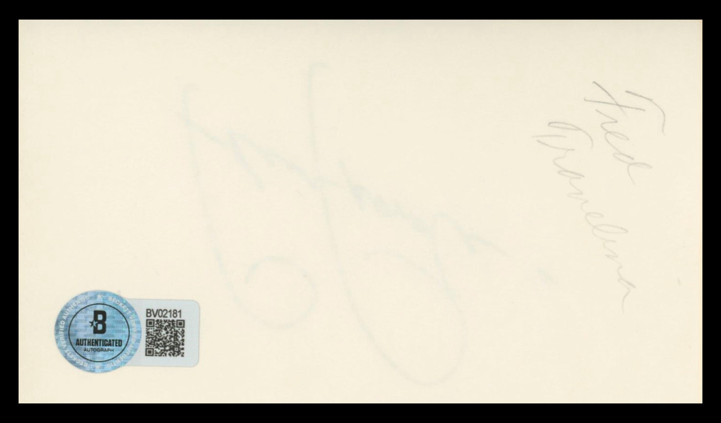 Fred Travalena Buddy Holly Story Authentic Signed 3x5 Index Card BAS #BV02181